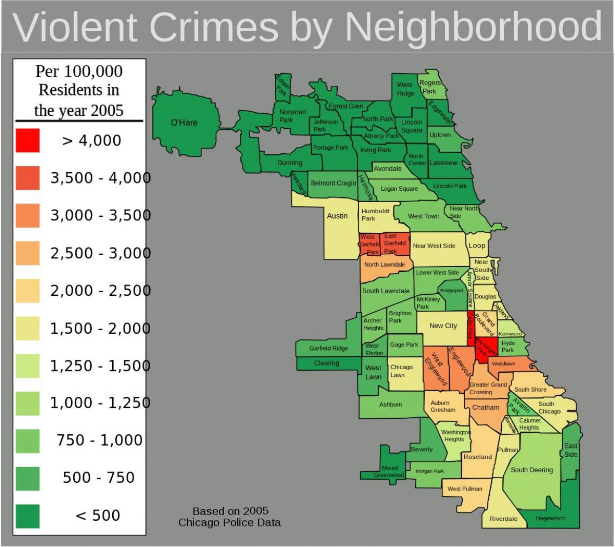 blogas srityse Čikagos žemėlapyje
