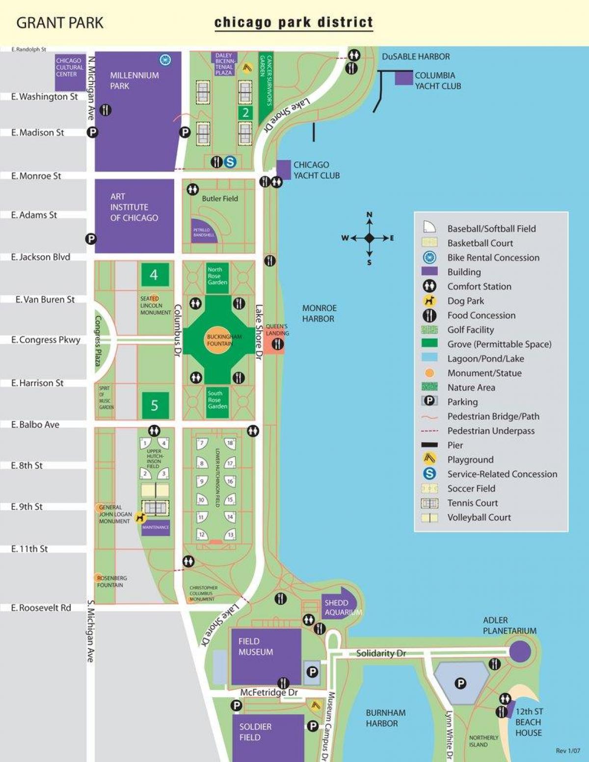 žemėlapis grant park Chicago