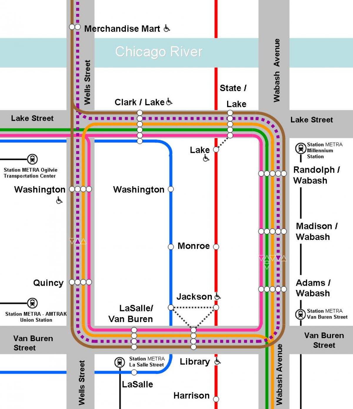 oranžinė linija žemėlapis, Chicago