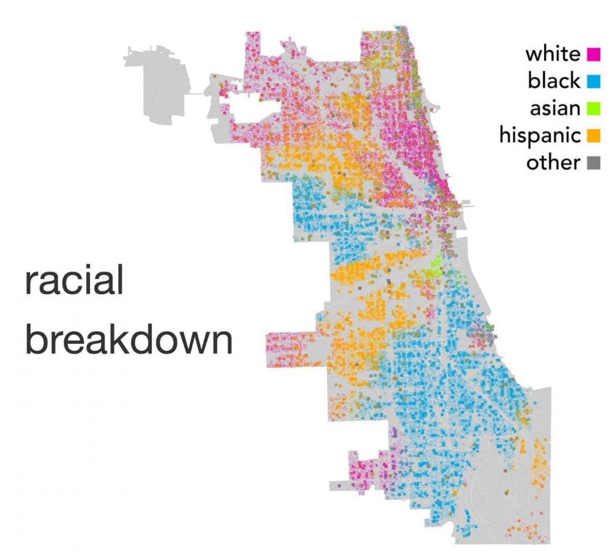 žemėlapis Čikagos etniškumas