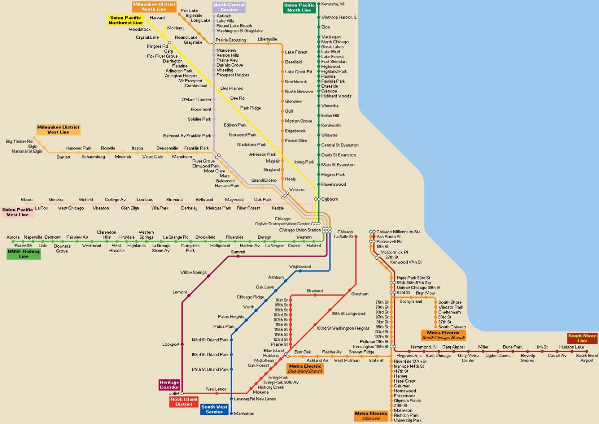 Čikagos viešojo transporto žemėlapis