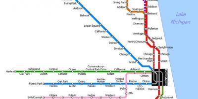 Čikagos metro stotis map
