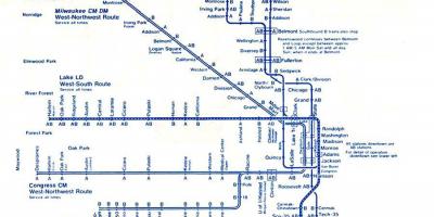 Žemėlapyje mėlyna linija Chicago