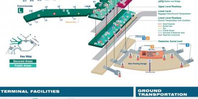 Chicago O Hare oro uosto vartų žemėlapyje