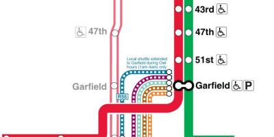 Čikagos metro žemėlapyje raudona linija