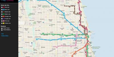 Čikagos cta traukinių žemėlapis