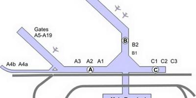 Žemėlapis Čikagos Midway oro uostas