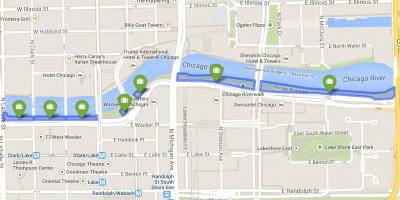 Žemėlapis riverwalk Chicago