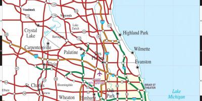 Žemėlapis iš Chicago il