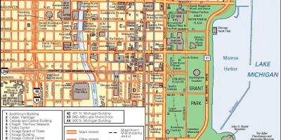 Žemėlapis downtown Chicago