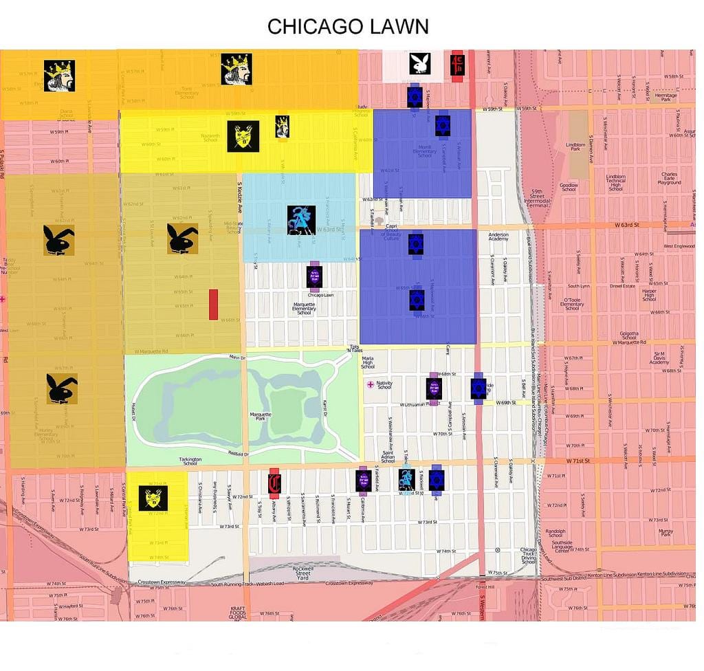 gauja žemėlapis, Chicago