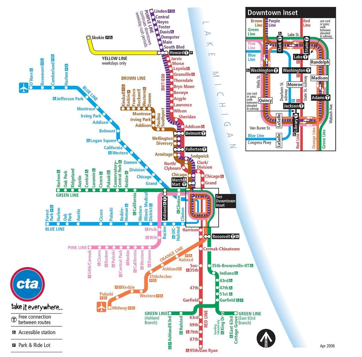 cta žemėlapis, Chicago