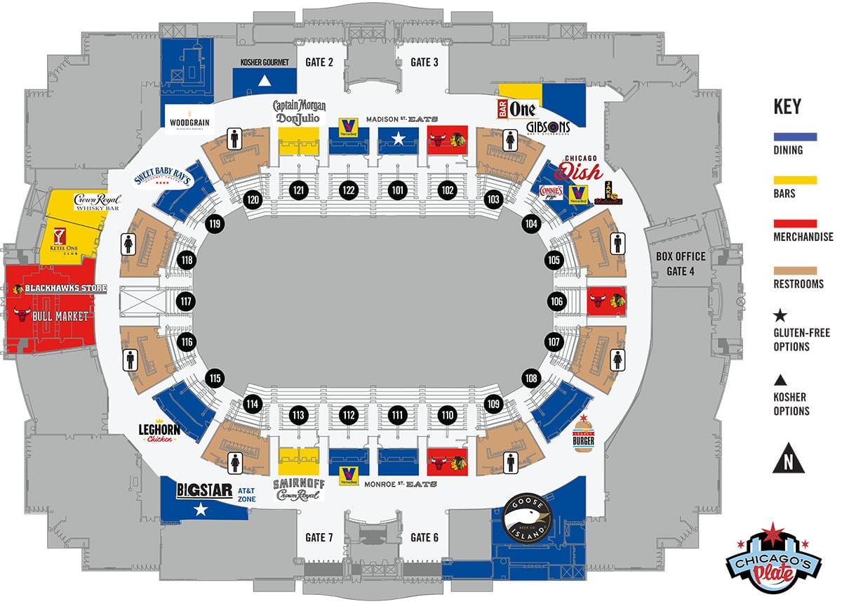 žemėlapis United Center Chicago