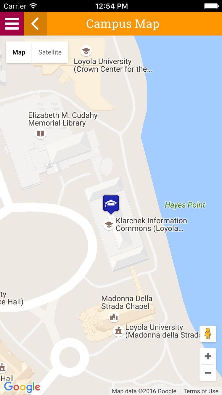 žemėlapis Loyola universitete Čikagoje