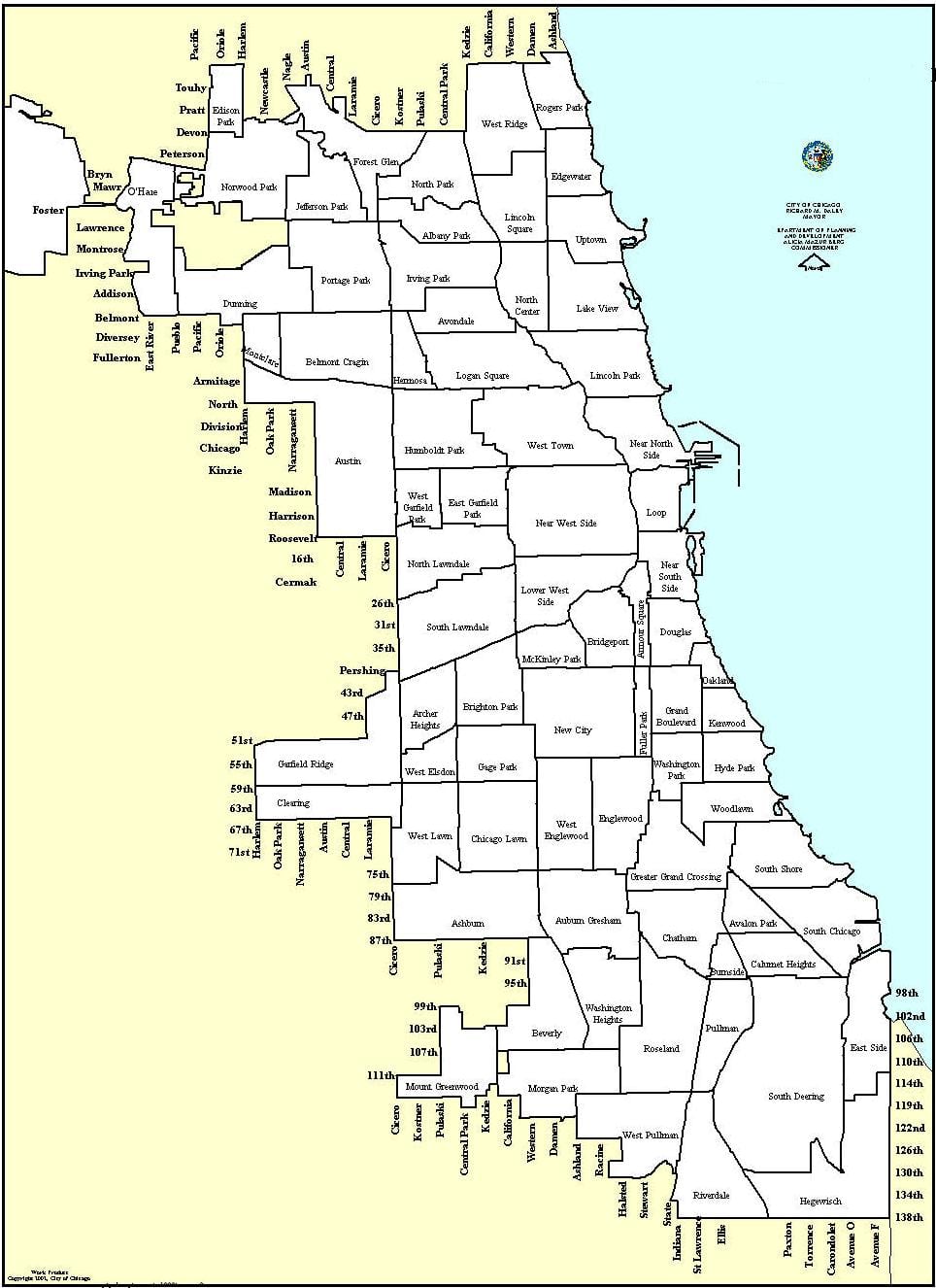 zonavimas žemėlapis, Chicago