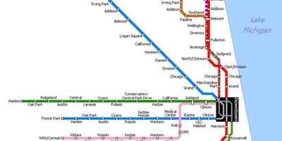 Žemėlapis metro Chicago