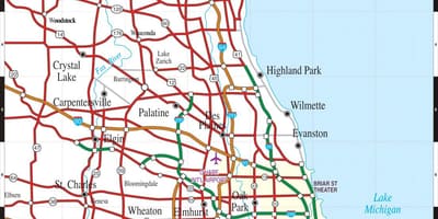 Žemėlapis iš Chicago il