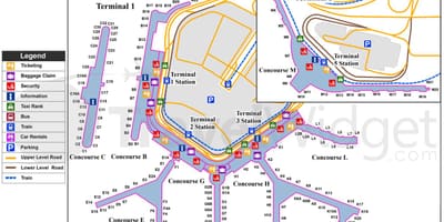 Chicago O Hare tarptautinis oro uostas map