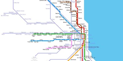 Čikagos metro stotis map