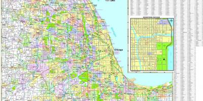 Žemėlapis Čikagos automobilių magistralių