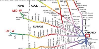 Čikagoje traukinių žemėlapis